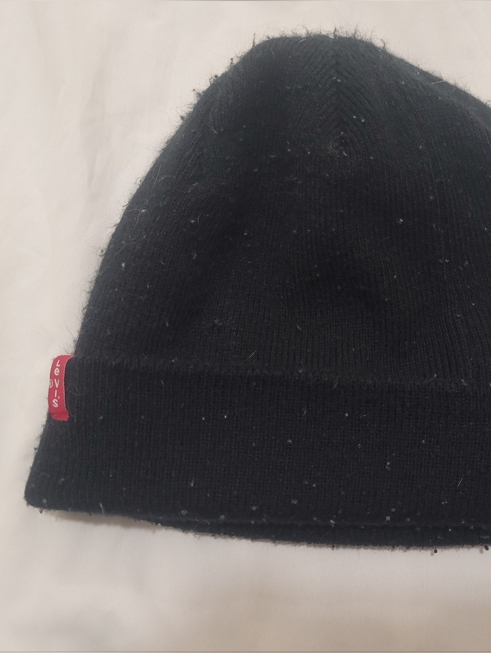 Levi's Black Beanie with Red Logo Tab